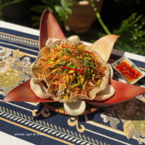 Gỏi bông điên điển tép rong exfood