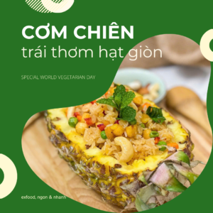Cơm chiên trái thơm hạt giòn