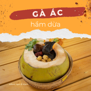 Gà ác hầm dừa exfood
