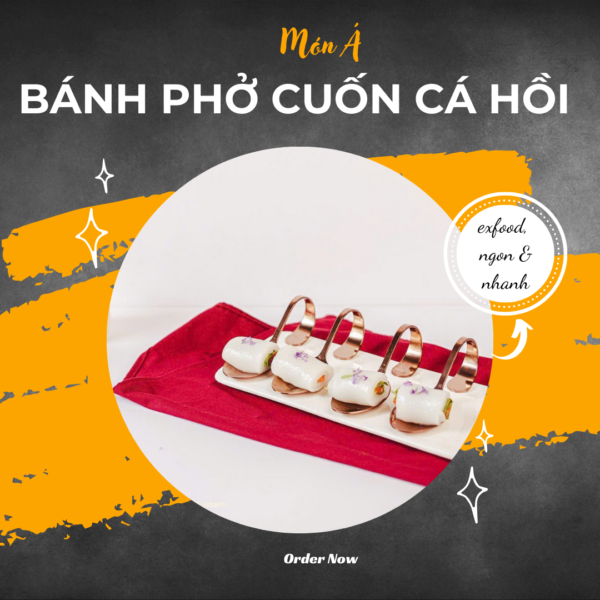 Bánh phỏ cuốn cá hồi