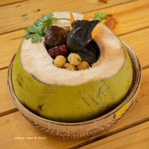 Gà ác hầm dừa exfood