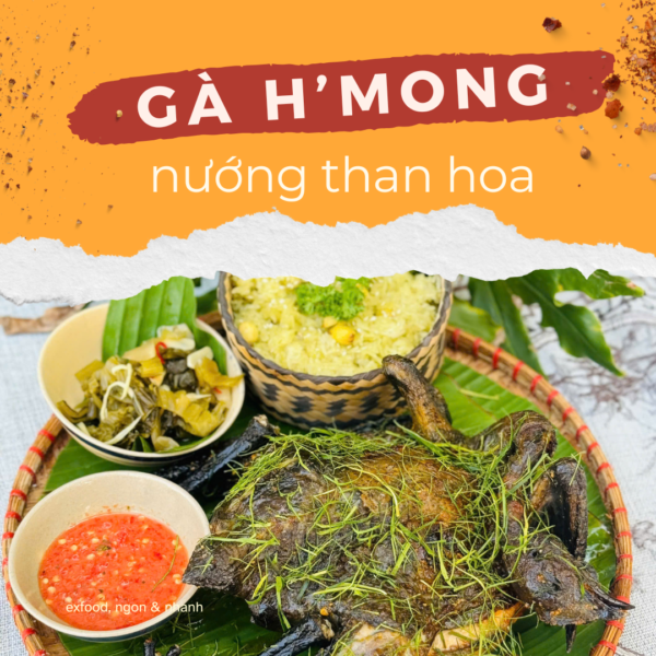 Gà H'mong nướng than hoa