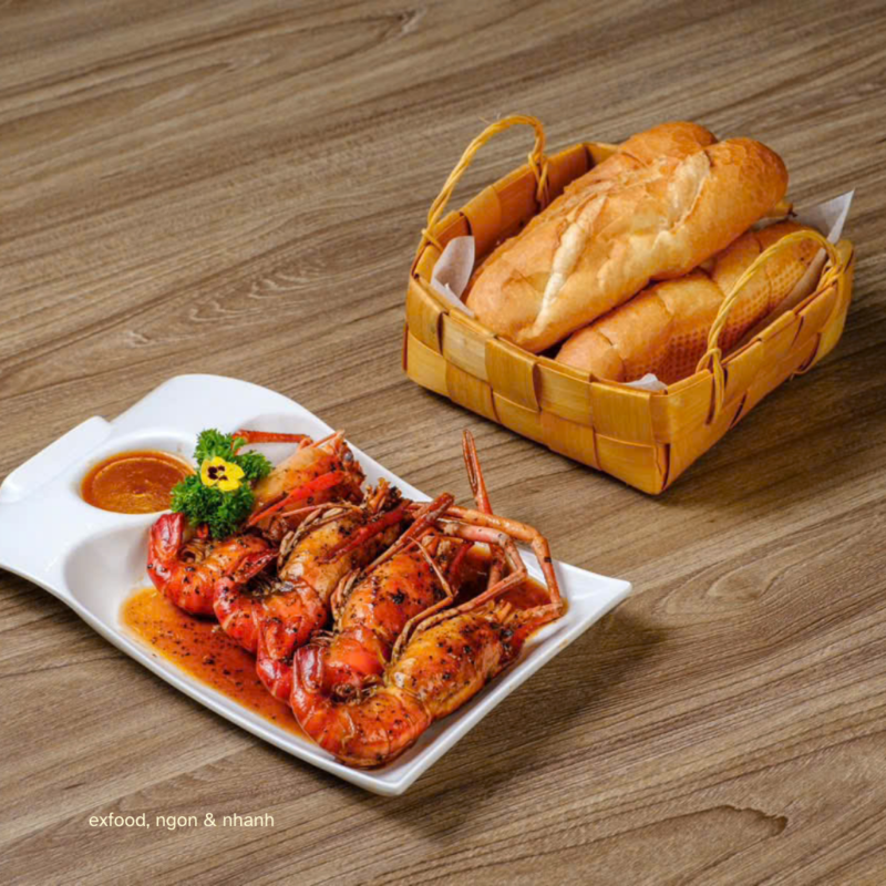 Tôm càng xốt tiêu đen exfood