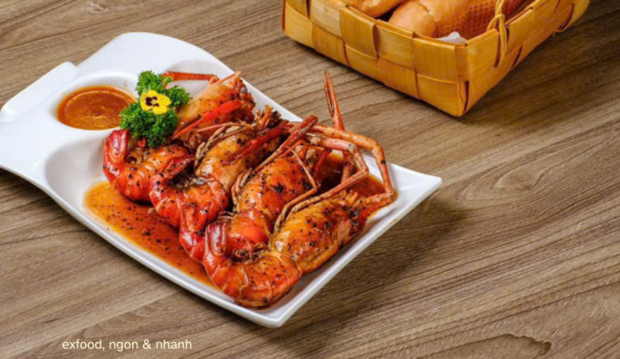 Tôm càng xốt tiêu đen exfood