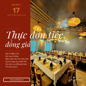 thực đơn tiệc đồng giá 17 exfood